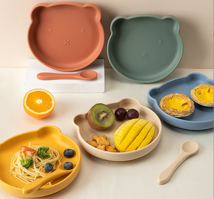 children bamboo bowl plate cup fork spoon